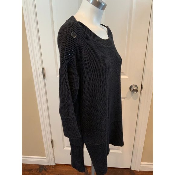 T Alexander Wang Black Boat Neck Sweater W/ Button Shoulder, Size XS - Picture 4 of 7